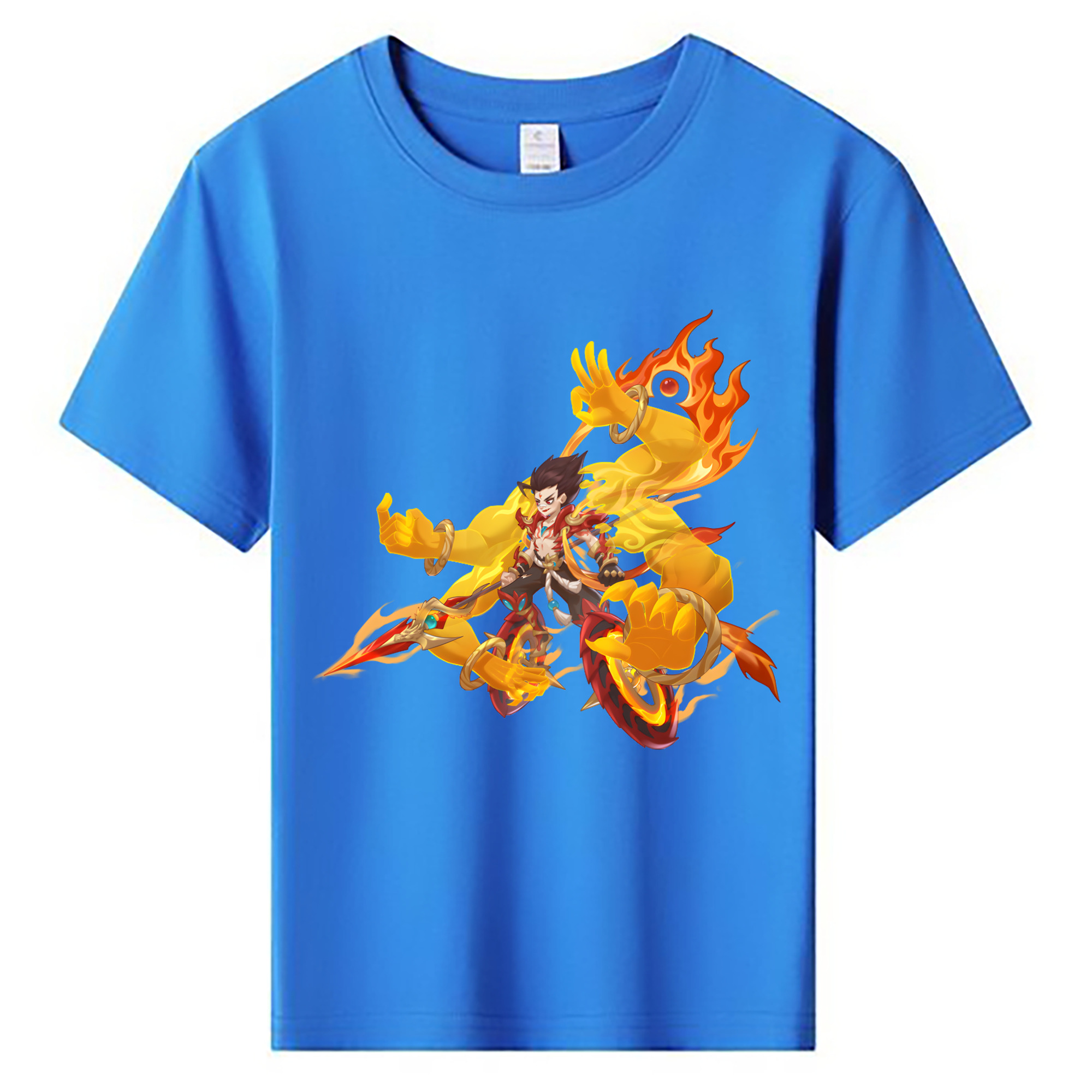 （画像用） Ne Zha 2 ナタ 魔童の大暴れ 綿100％キッズTシャツ（フロントプリント）